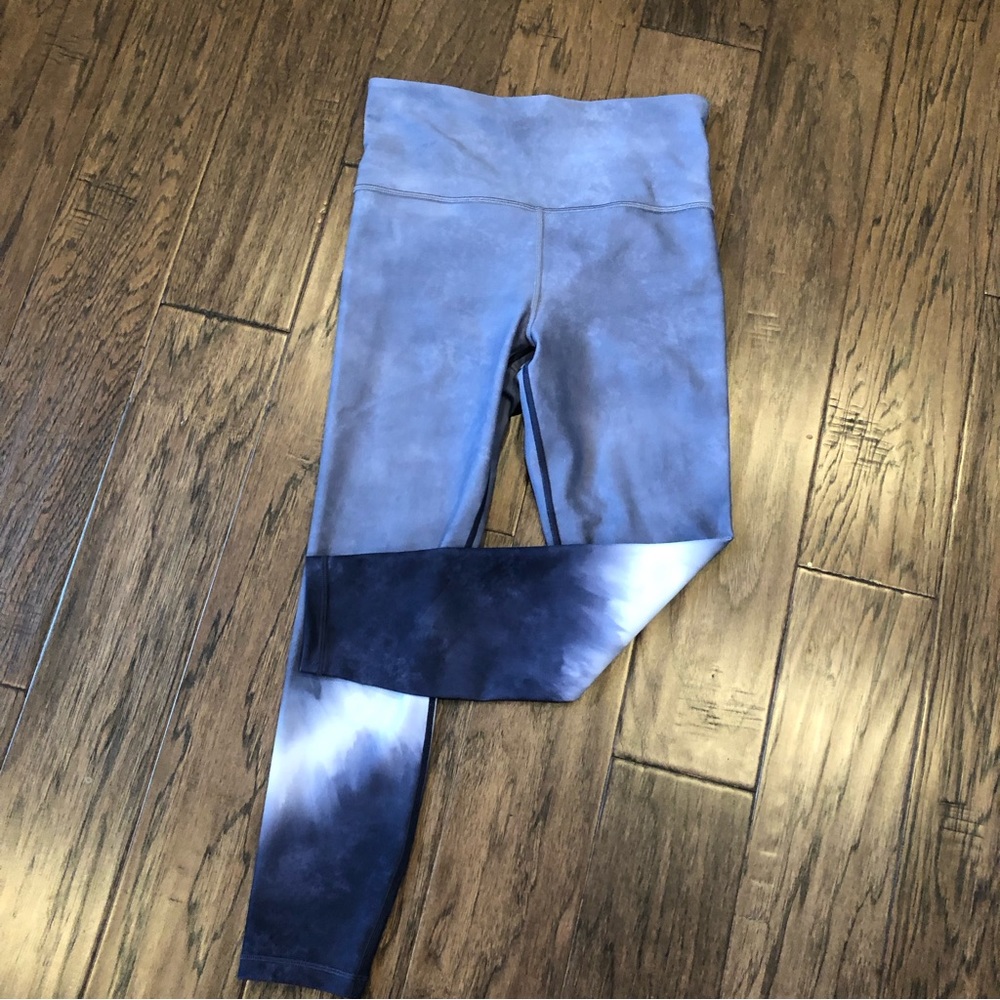EUC✨ ATHLETA women's small blue Elation 7/8 yoga Tights Tie Dye Watercolor - Picture 2 of 11